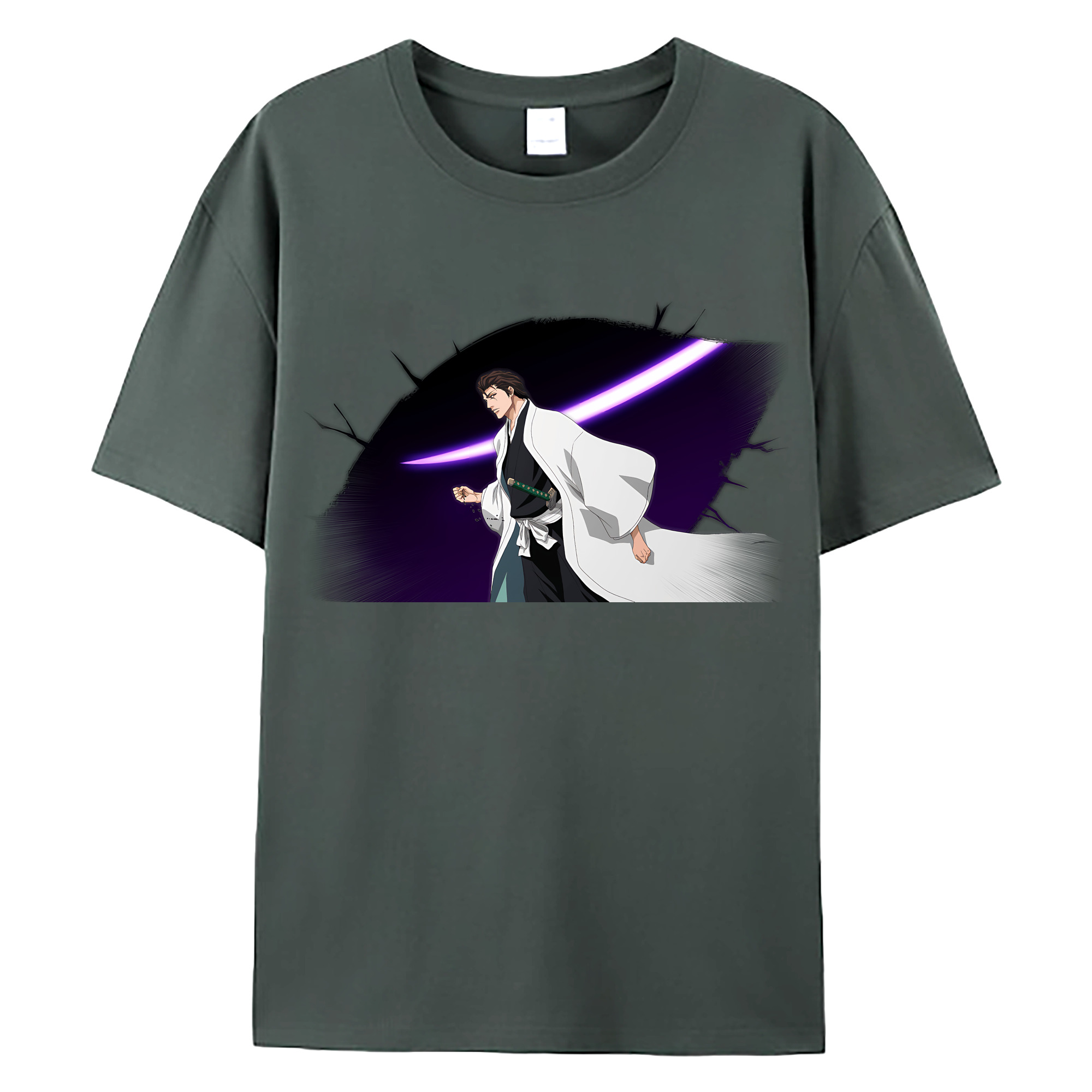 （画像用） ブリーチ 藍染 惣右介（あいぜん そうすけ） BLEACH Aizen Sousuke 綿100％ メンズ半袖Tシャツ｜肌触りやわらか＆通気性